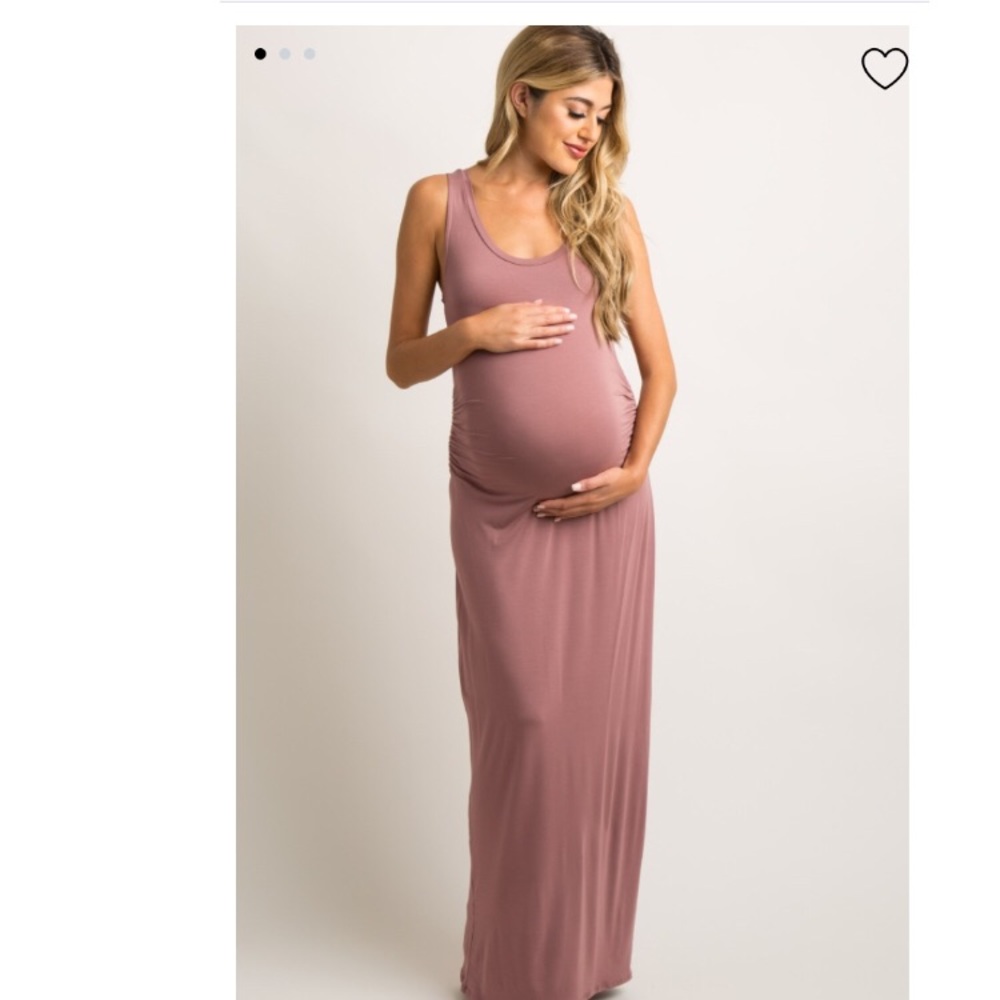Pink Blush Pink/Mauve Long Maternity Dress